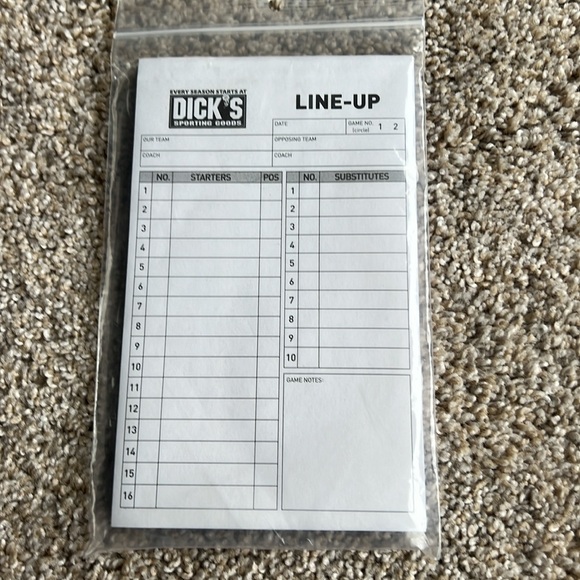 Baseball & Softball Line Up Cards New - Picture 2 of 3